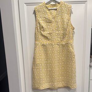 Boden Linen Notch Neck Dress